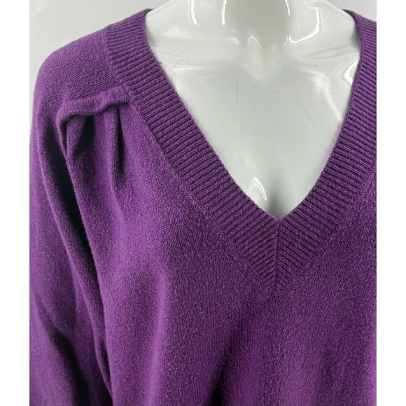 Cabi Womens Luxury V Neck Pullover Slouch Sweater Size Small Purple Style 4098 - Picture 4 of 7